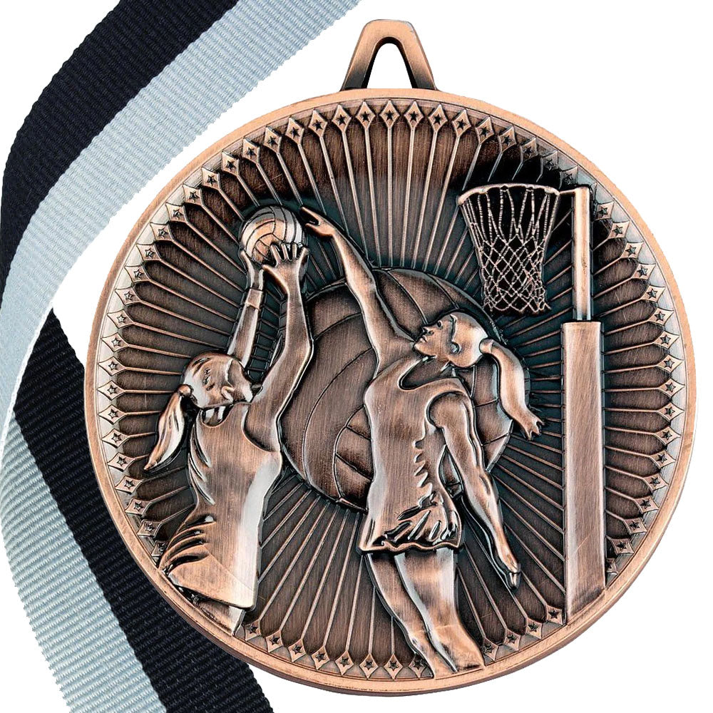 Netball Antique 60mm Medal