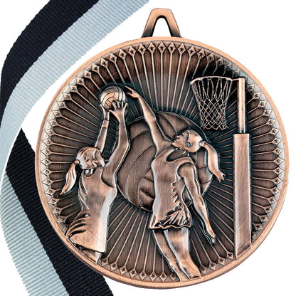 Netball Antique 60mm Medal