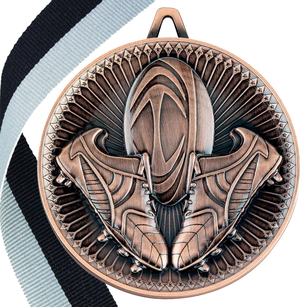 Rugby Antique Style 60mm Medal BW Trophies