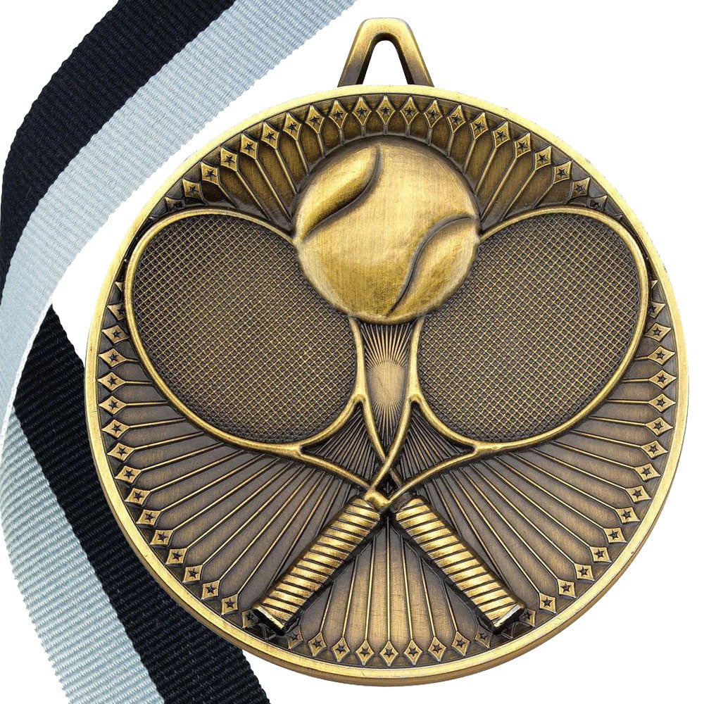 Tennis Antique 60mm Medal BW Trophies