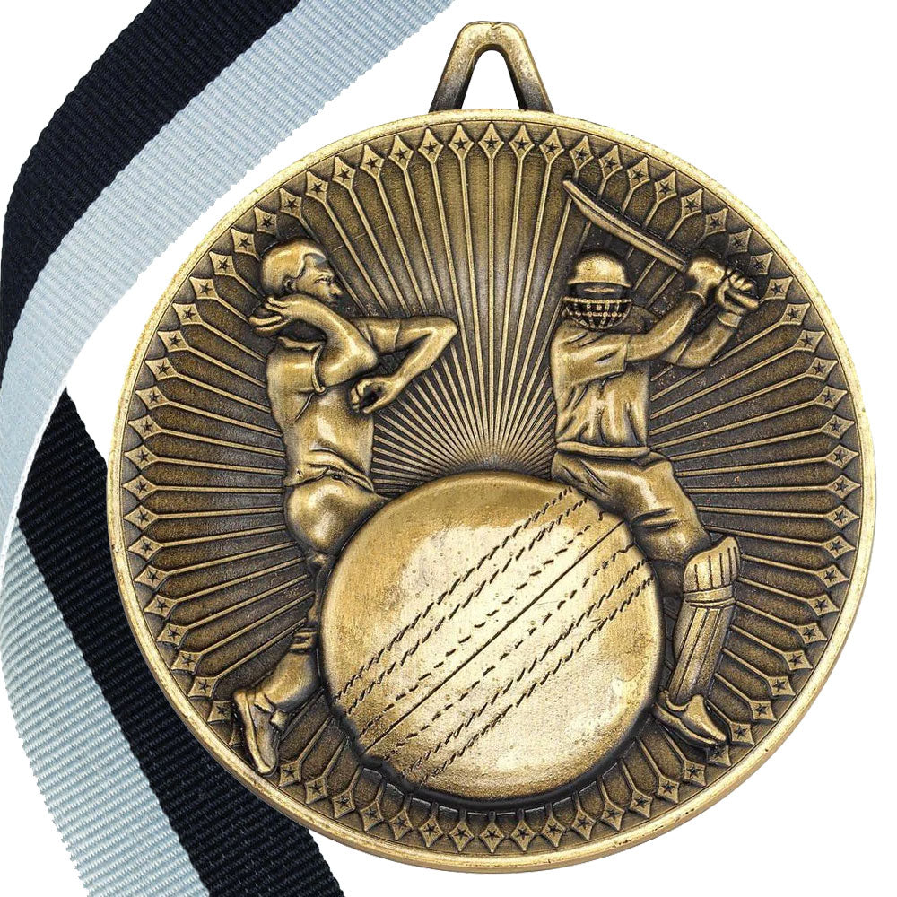 Cricket Antique 60mm Medal BW Trophies