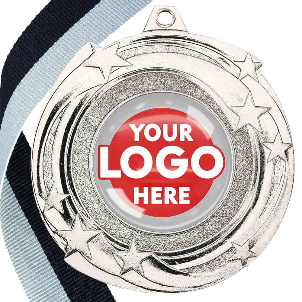 The Glossy Gel 50mm Orbital Medal on a Ribbon