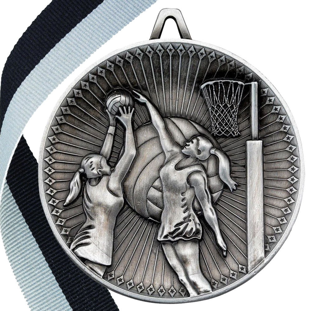 Netball Antique 60mm Medal