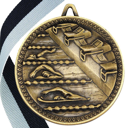 Swimming Antique 60mm Medal