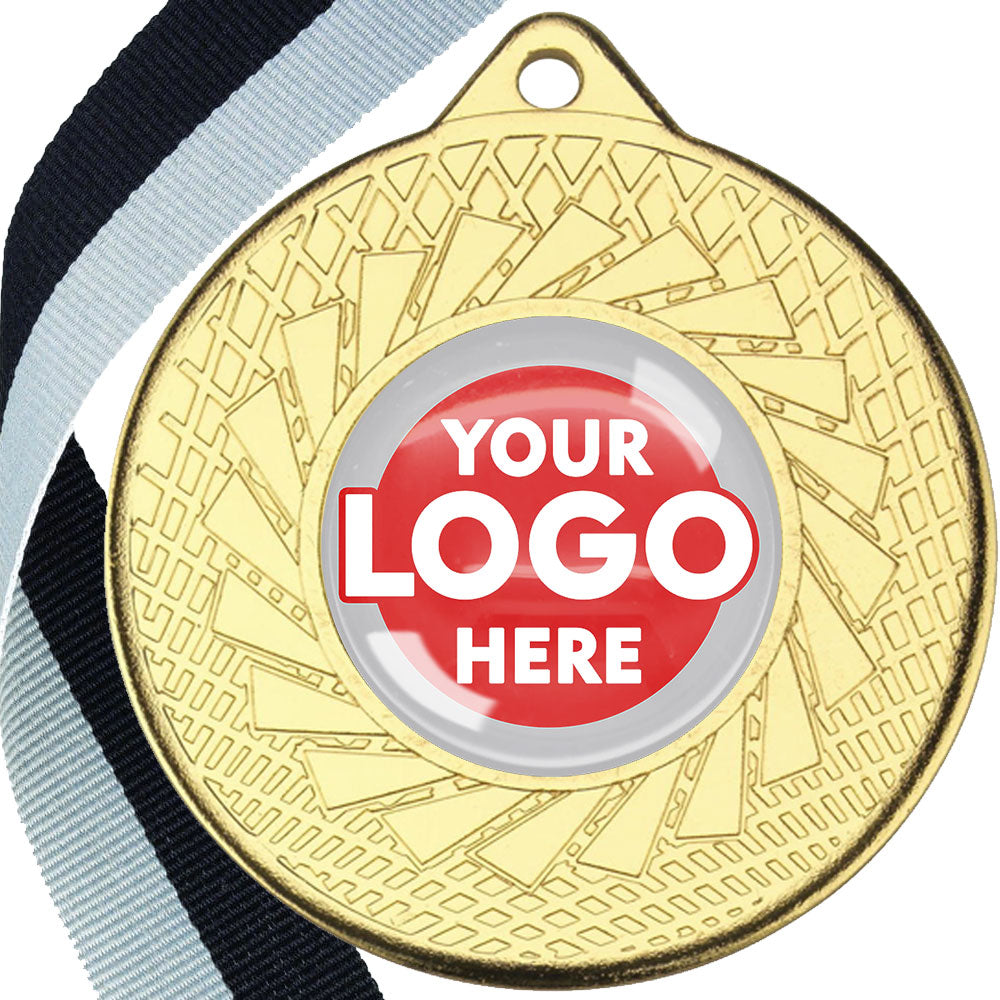 50mm Blade Design Wreath Medals on Ribbons