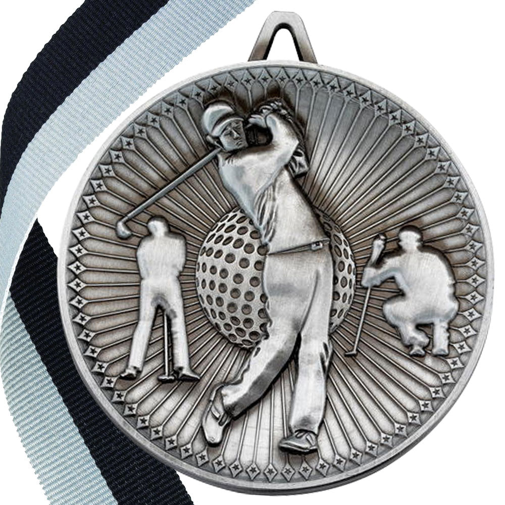 Golf Antique Style 60mm Medal