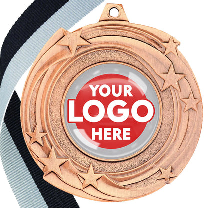 The Glossy Gel 50mm Orbital Medal on a Ribbon