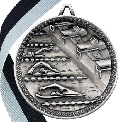 Swimming Antique 60mm Medal