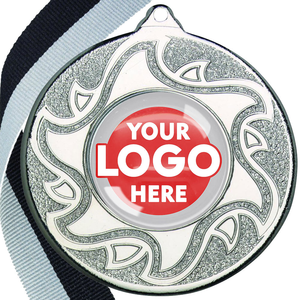 The Glossy Domed 50mm Sunshine Design Medals on Ribbons MINIMUM ORDER 100