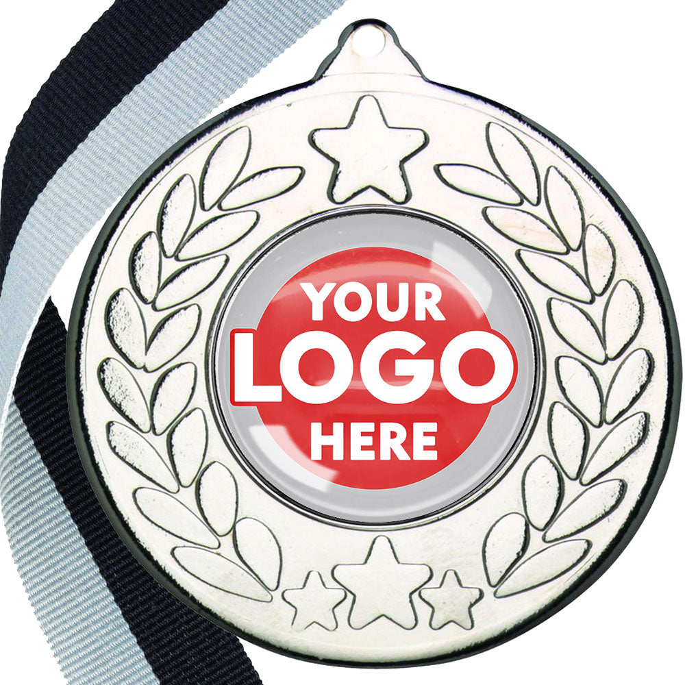 The Glossy 50mm Classic Star Medal on a Ribbon MINIMUM ORDER 100