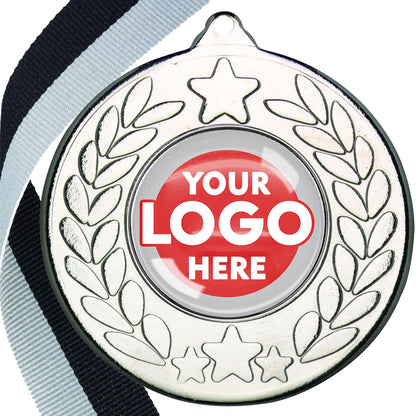 The Glossy 50mm Classic Star Medal on a Ribbon MINIMUM ORDER 100