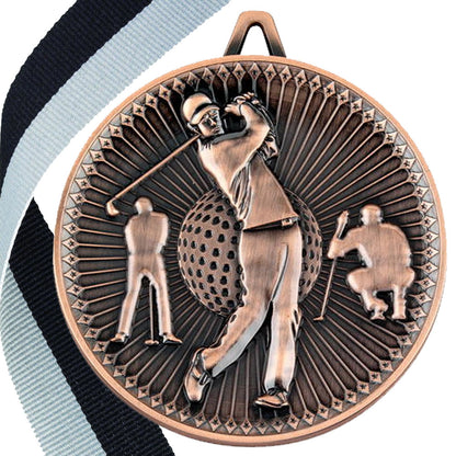 Golf Antique Style 60mm Medal