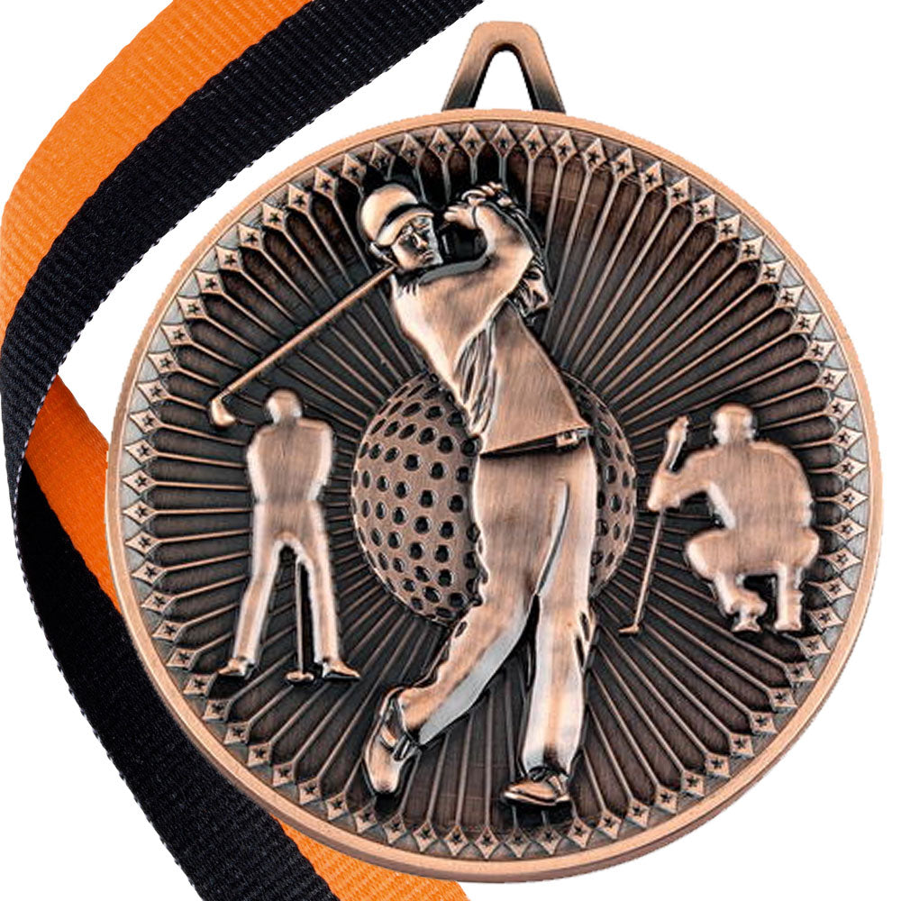 Golf Antique Style 60mm Medal