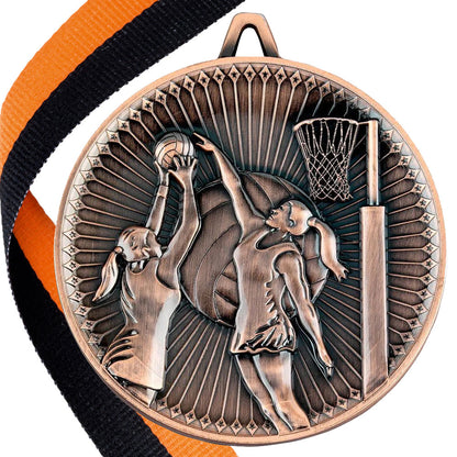 Netball Antique 60mm Medal