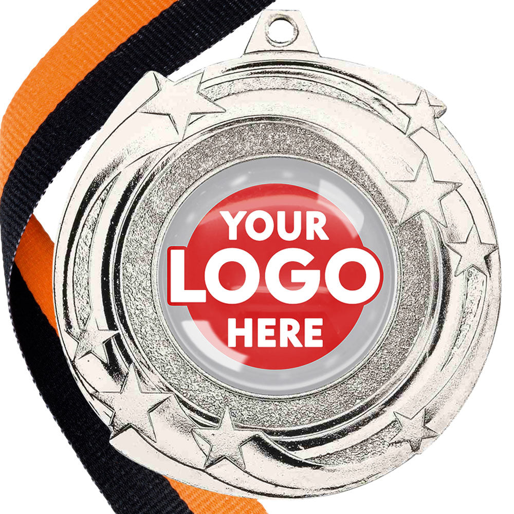 The Glossy Gel 50mm Orbital Medal on a Ribbon