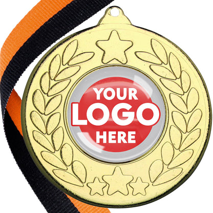 The Glossy 50mm Classic Star Medal on a Ribbon MINIMUM ORDER 100