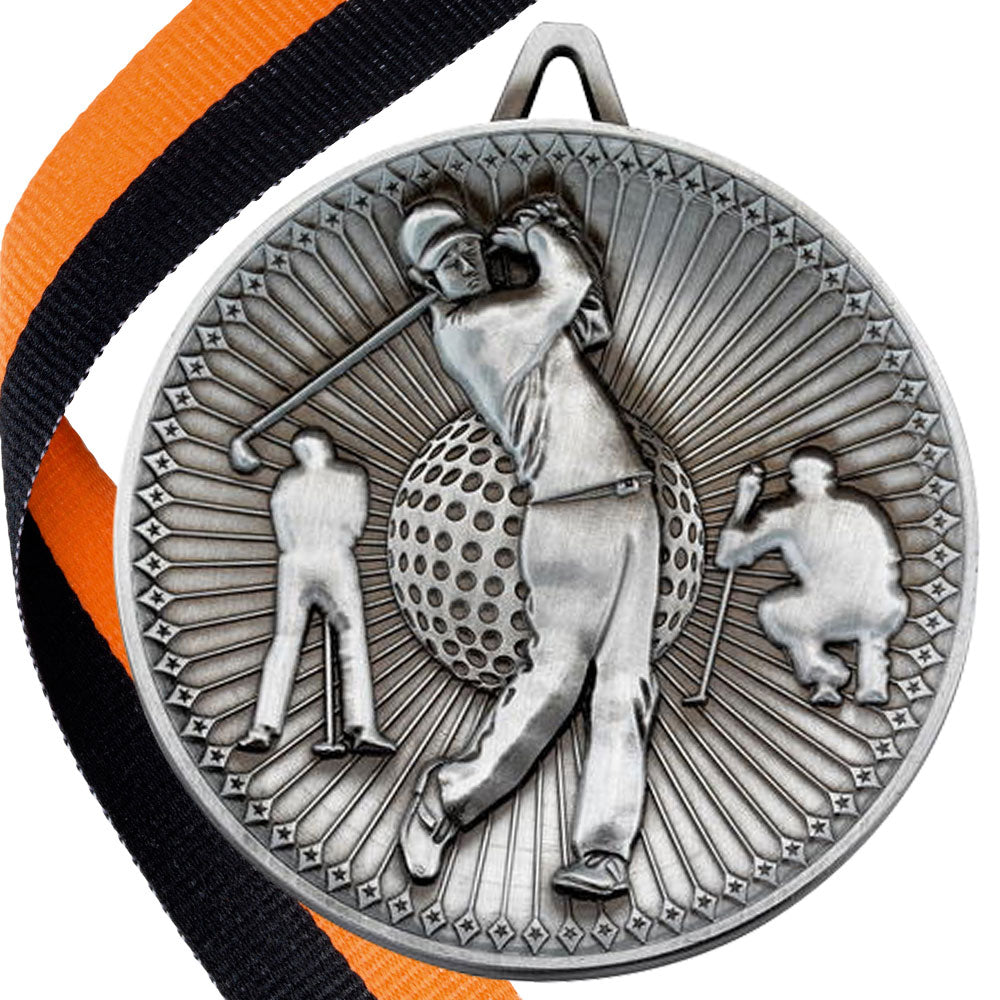 Golf Antique Style 60mm Medal