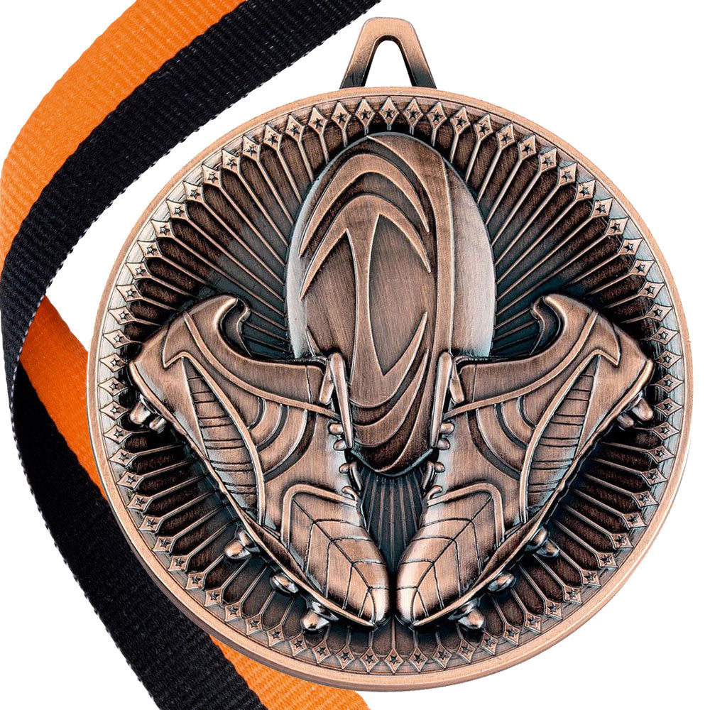 Rugby Antique Style 60mm Medal BW Trophies