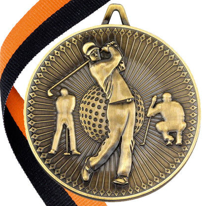 Golf Antique Style 60mm Medal