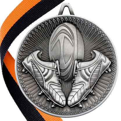 Rugby Antique Style 60mm Medal BW Trophies