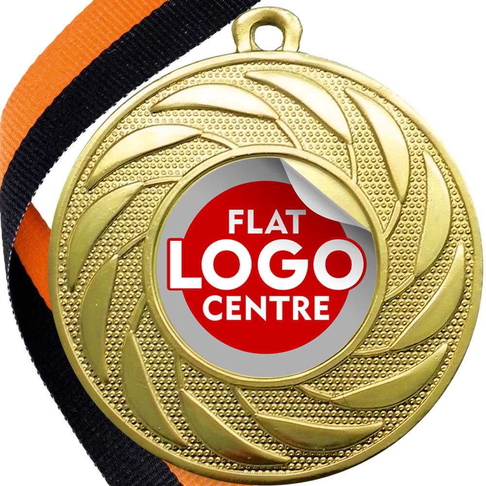 Spinner Design Medal flat centre - MINIMUM ORDER 100
