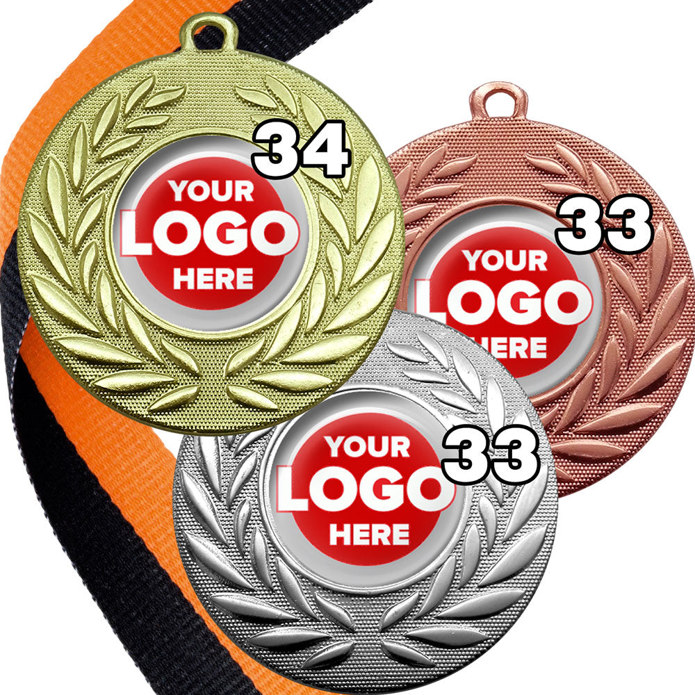 Classic Wreath Medals Domed - MINIMUM ORDER 100