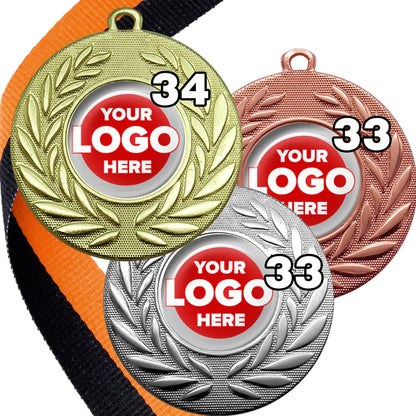 Classic Wreath Medals Domed - MINIMUM ORDER 100