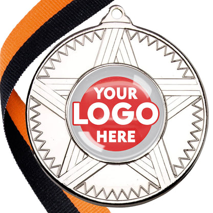 50mm Striped Star Design Medals on Ribbons