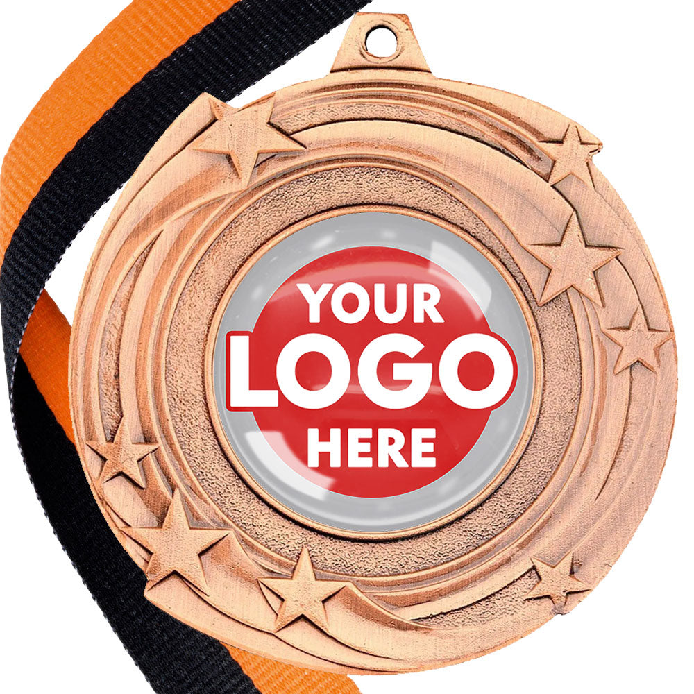The Glossy Gel 50mm Orbital Medal on a Ribbon