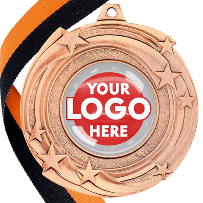 The Glossy Gel 50mm Orbital Medal on a Ribbon