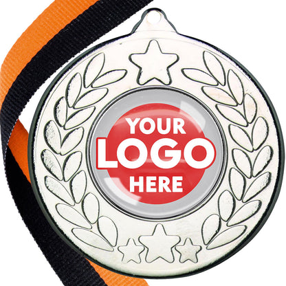 The Glossy 50mm Classic Star Medal on a Ribbon MINIMUM ORDER 100