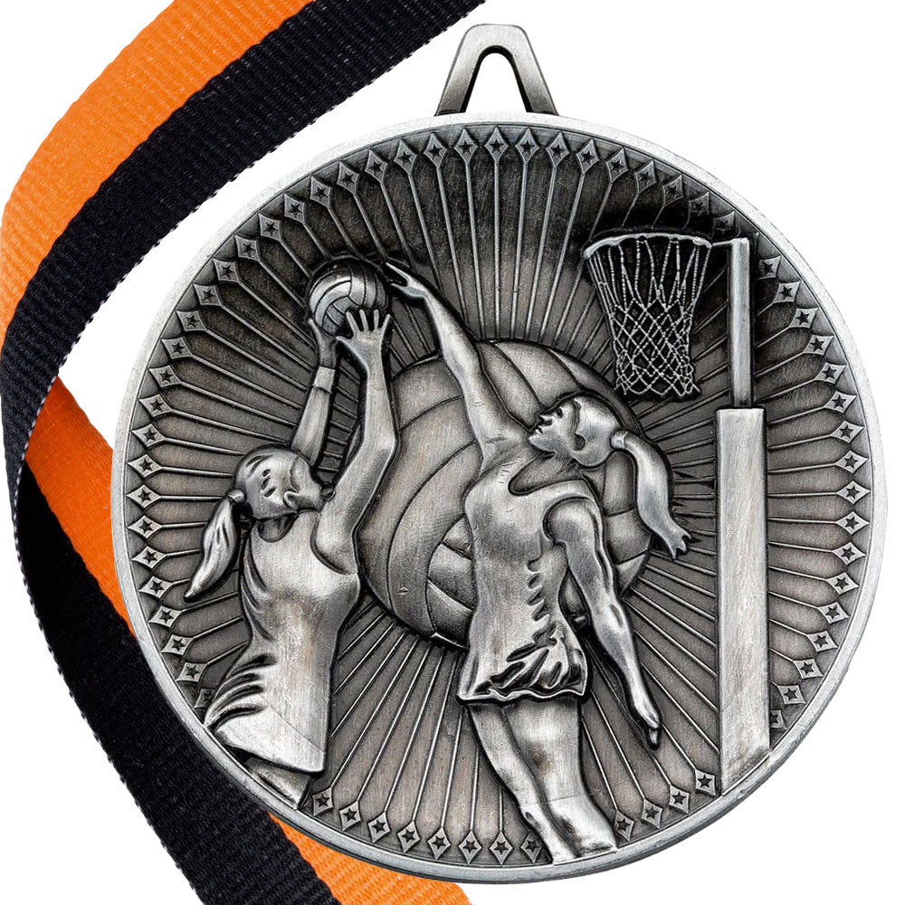 Netball Antique 60mm Medal