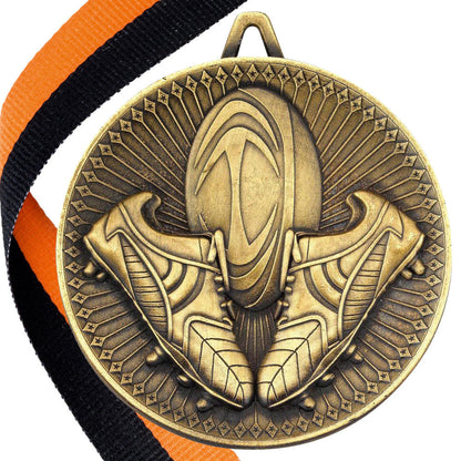 Rugby Antique Style 60mm Medal BW Trophies