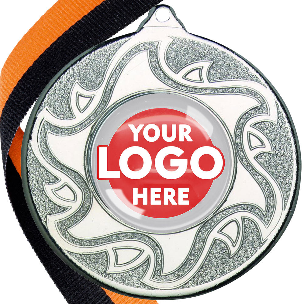 The Glossy Domed 50mm Sunshine Design Medals on Ribbons MINIMUM ORDER 100
