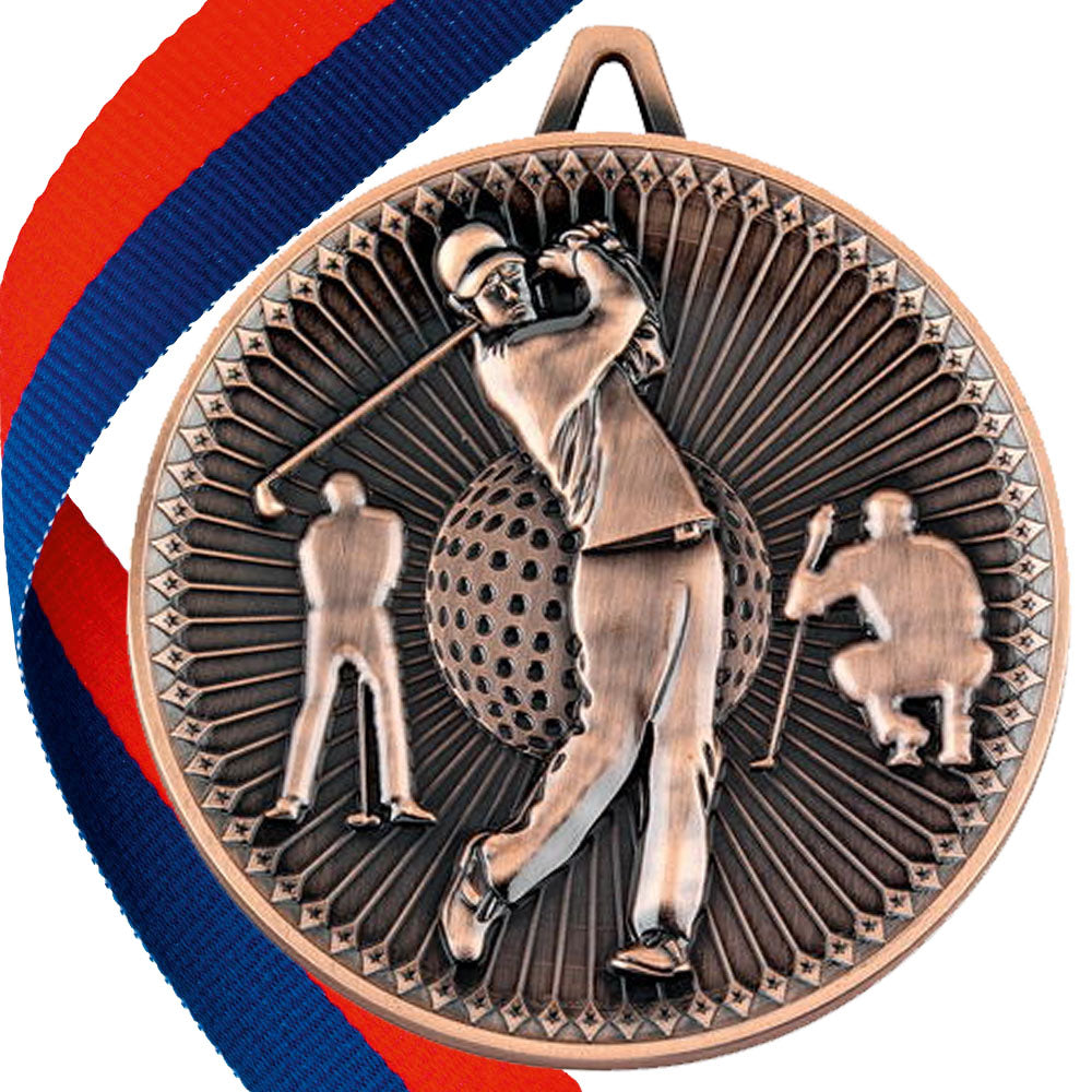 Golf Antique Style 60mm Medal