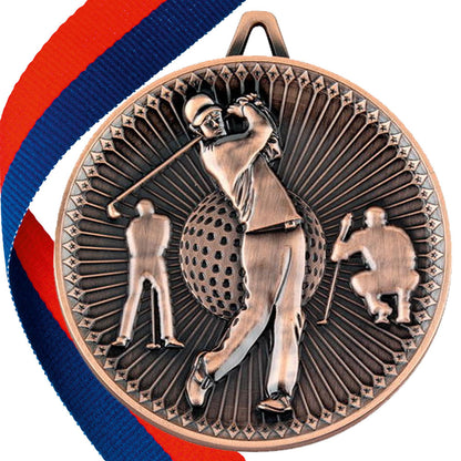 Golf Antique Style 60mm Medal