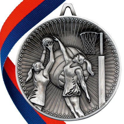 Netball Antique 60mm Medal