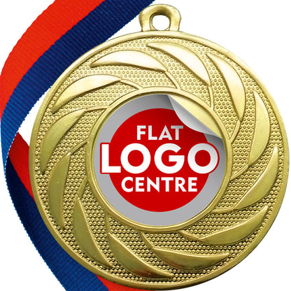 Spinner Design Medal flat centre - MINIMUM ORDER 100