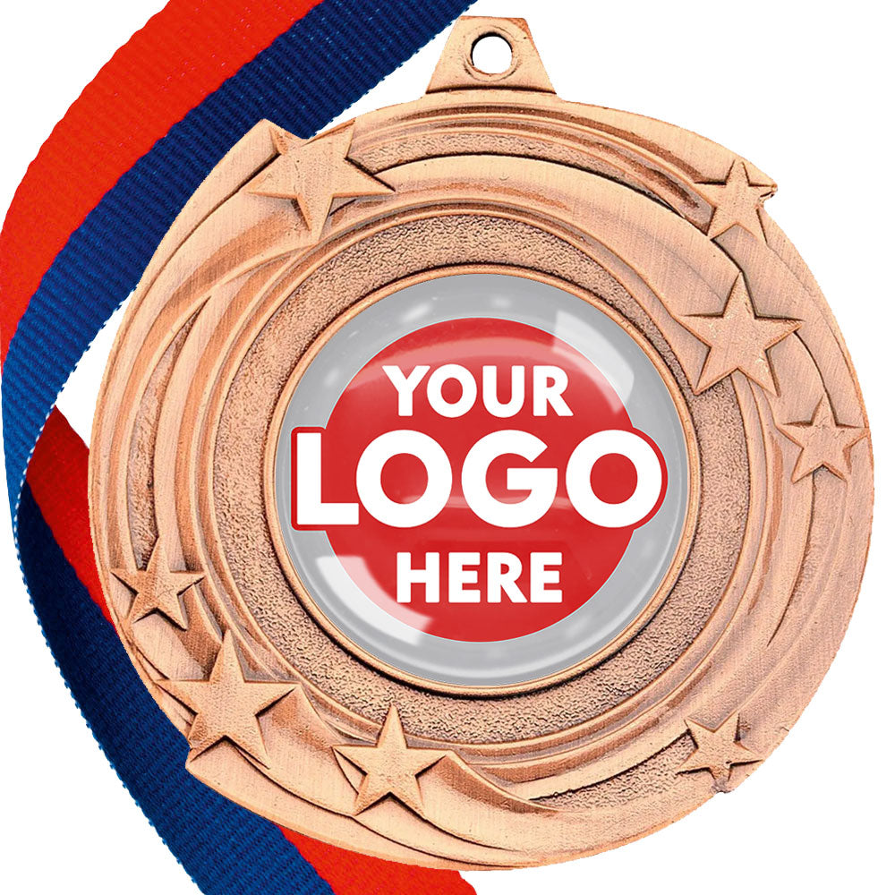 The Glossy Gel 50mm Orbital Medal on a Ribbon