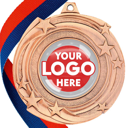The Glossy Gel 50mm Orbital Medal on a Ribbon