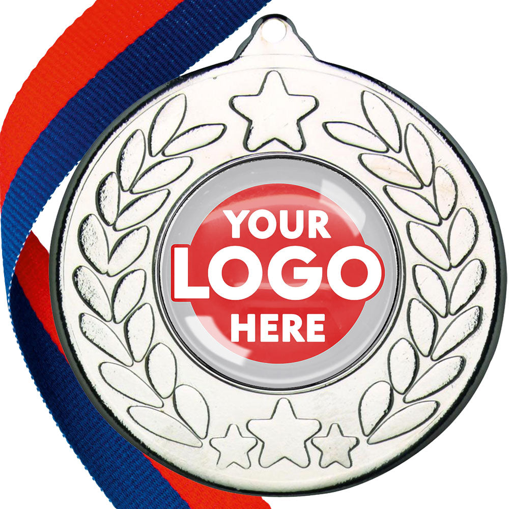 The Glossy 50mm Classic Star Medal on a Ribbon MINIMUM ORDER 100