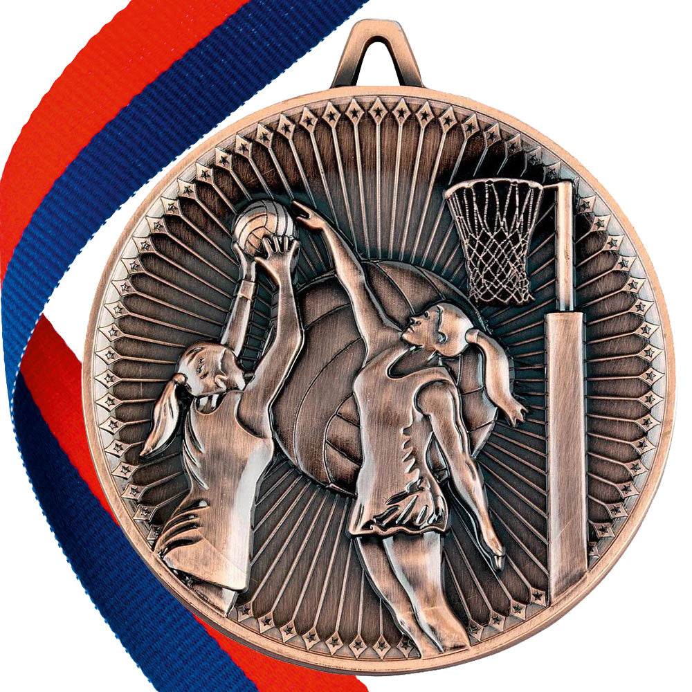 Netball Antique 60mm Medal