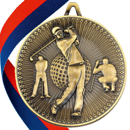 Golf Antique Style 60mm Medal