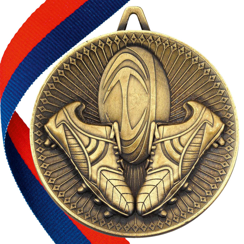 Rugby Antique Style 60mm Medal BW Trophies