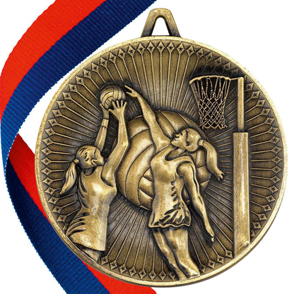 Netball Antique 60mm Medal
