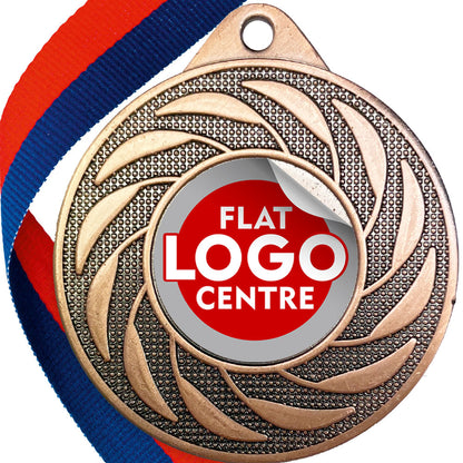 Spinner Design Medal flat centre - MINIMUM ORDER 100