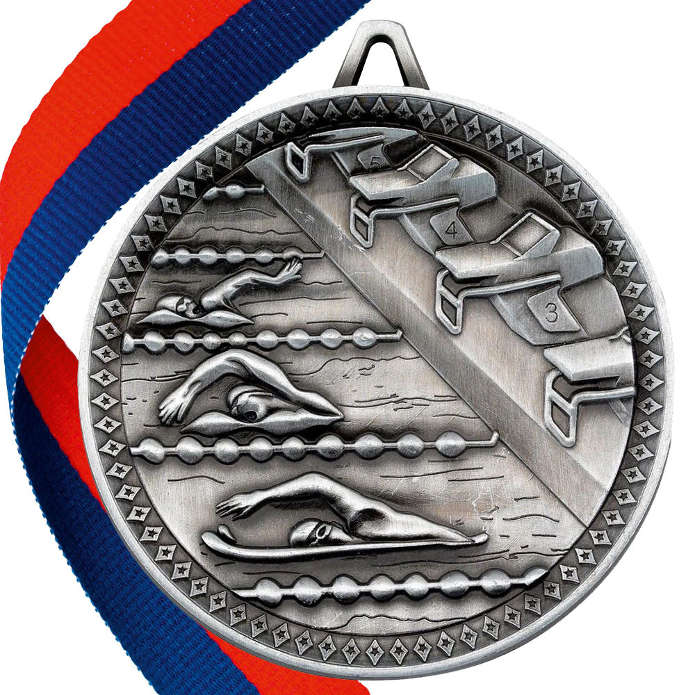 Swimming Antique 60mm Medal