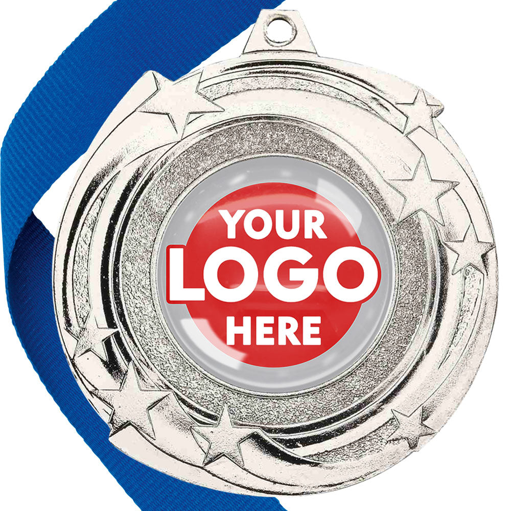 The Glossy Gel 50mm Orbital Medal on a Ribbon