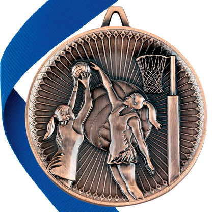 Netball Antique 60mm Medal