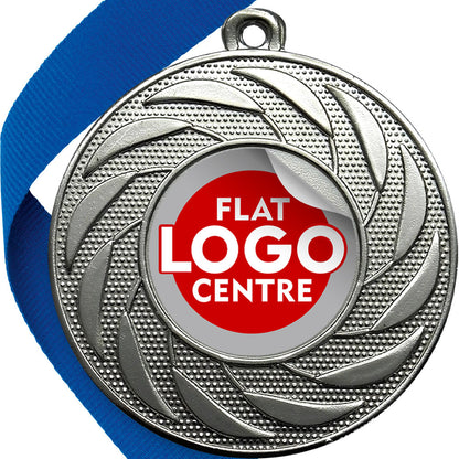 Spinner Design Medal flat centre - MINIMUM ORDER 100